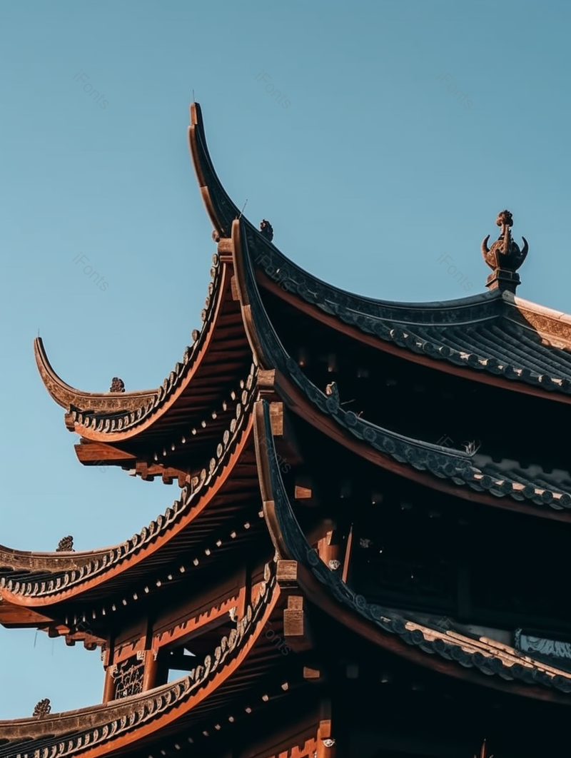 古风寺庙顶端屋檐部分特写,高清,摄影图,摄影图片,图片大全,摄影图免费下载